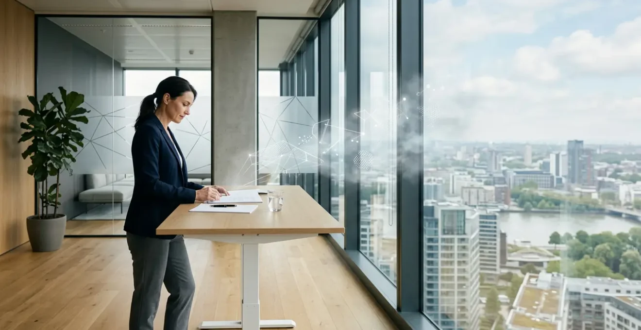 Dirigeant d'entreprise concentré sur sa zone de génie dans un environnement épuré