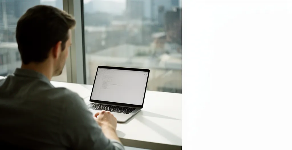 Entrepreneur analysant des métriques de campagne crowdfunding sur ordinateur avec graphiques de progression