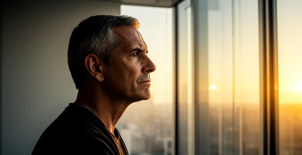 Entrepreneur face à la tempête commerciale, se relevant avec détermination et vision renouvelée