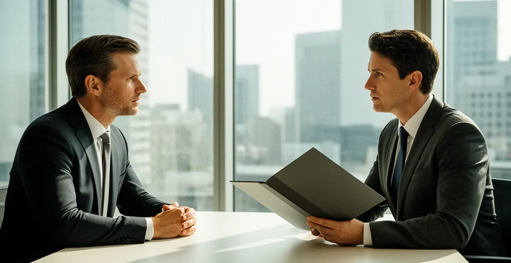 Entrepreneur en réunion avec un conseiller bancaire dans un bureau moderne