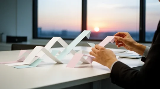 Entrepreneur analysant sa trésorerie dans un espace de travail moderne