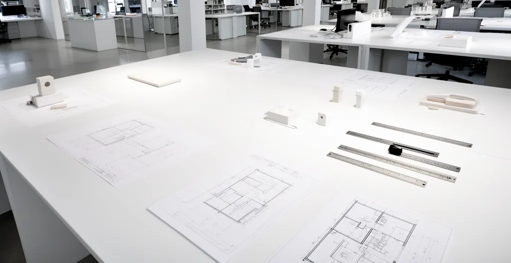 Vue conceptuelle d'un environnement de travail moderne montrant la validation technique d'un projet innovant