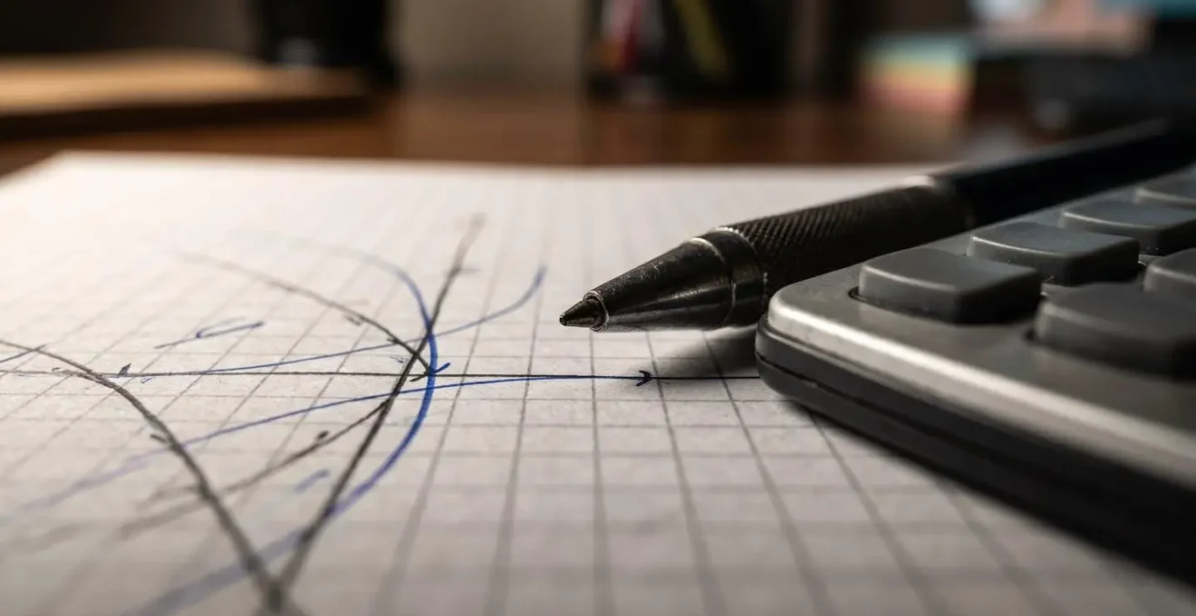 Analyse financière avec graphiques de trésorerie sur bureau professionnel