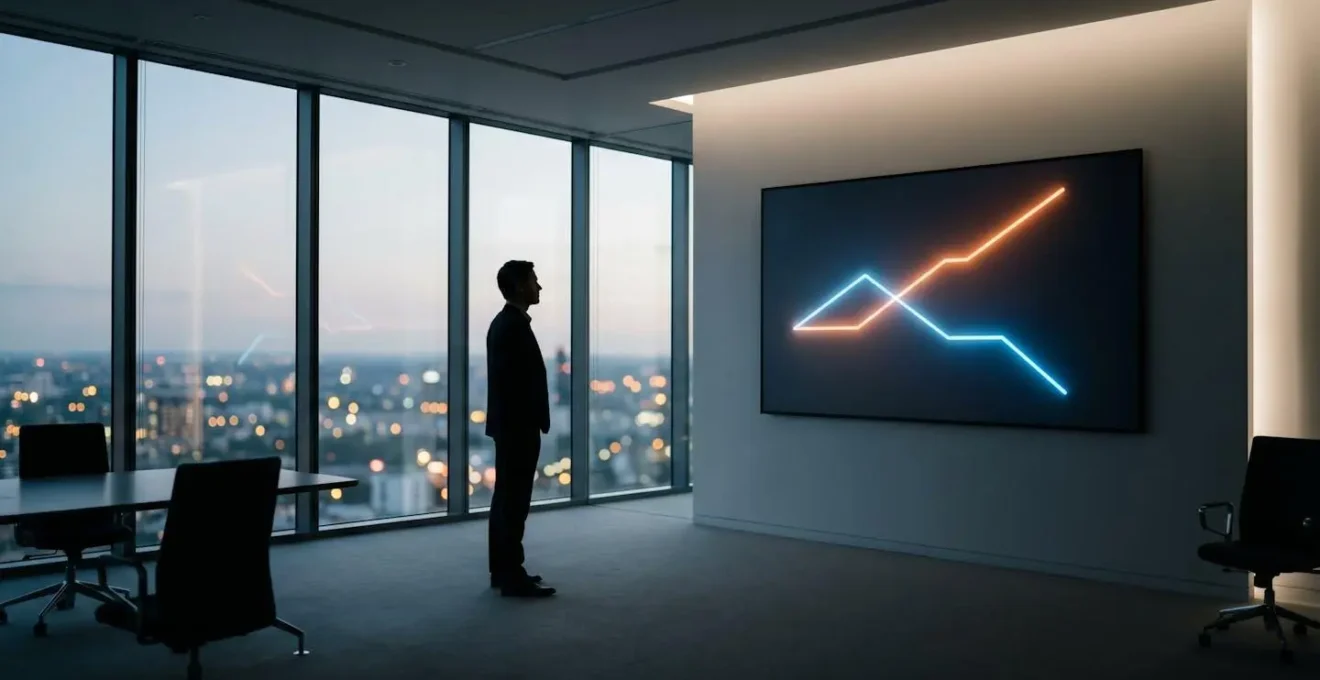 Graphique montrant l'écart croissant entre prévisions et résultats réels d'un projet