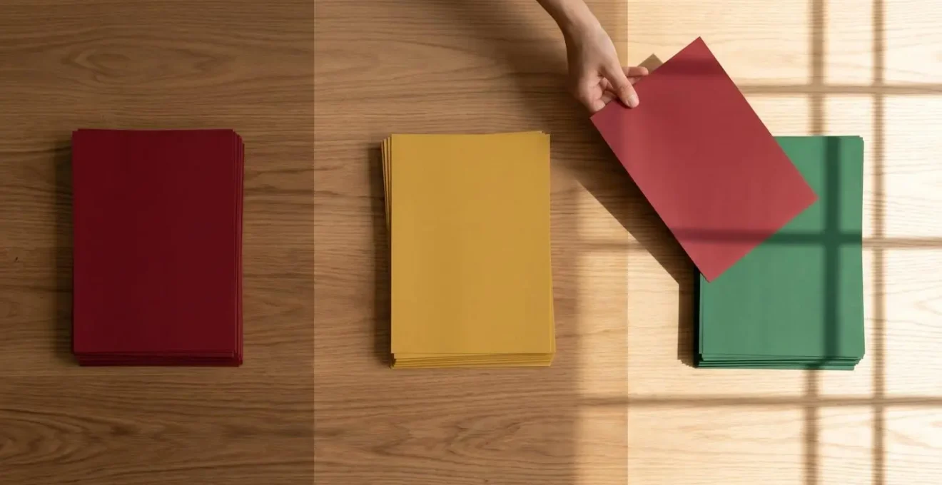 Bureau épuré avec système d'organisation visuel pour emails
